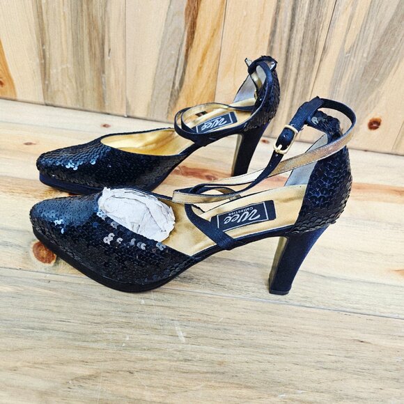 Wee Collection Black Sequined Heels - Picture 4 of 6